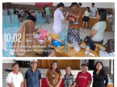 Posyandu Balita dan Lansia di Wanua Warukapas Berjalan Lancar, Warga Antusias Ikuti Pemeriksaan Kesehatan.